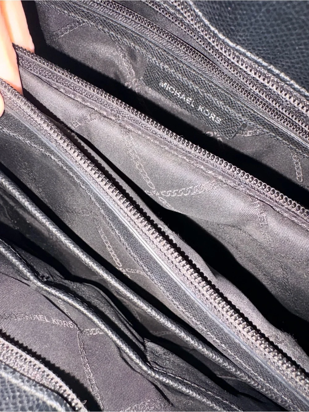 Michael Kors Large Black Signature Tote MK Logo Work Bag